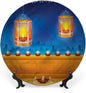 Decorative Plates, Diwali Print Ornament, Diwali Night Candles, 7 Inch, 1 Plate with 1 Display Stand, Multicolor