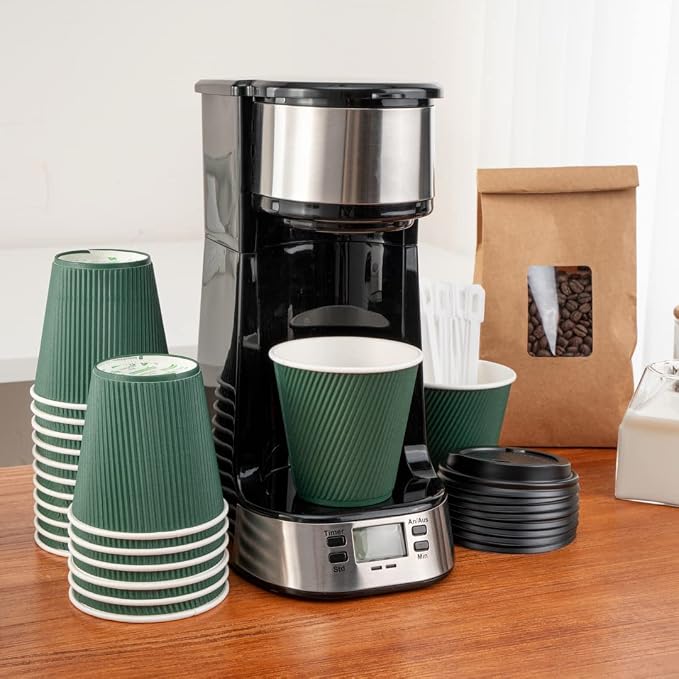 Restaurantware 8 Ounce Double Wall Disposable Coffee Cups, 500 Insulated Forest - Image 10