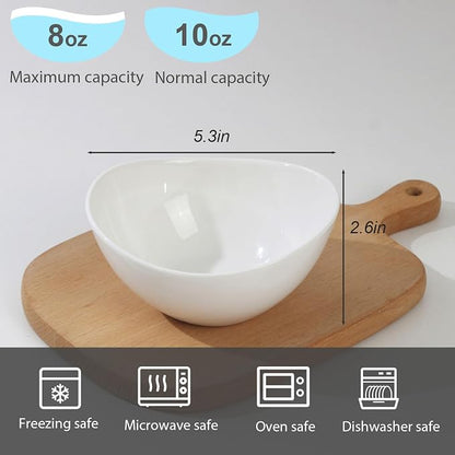 Samsle Porcelain Small Serving Bowls, 10 Ounce Dessert Bowls - Image 3