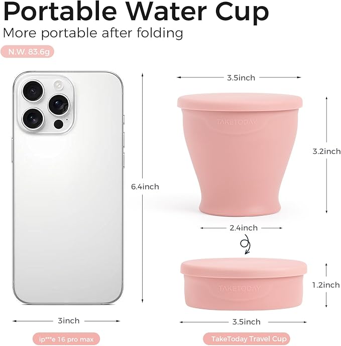 TakeToday Collapsible Cup 8 oz, Foldable - Image 6