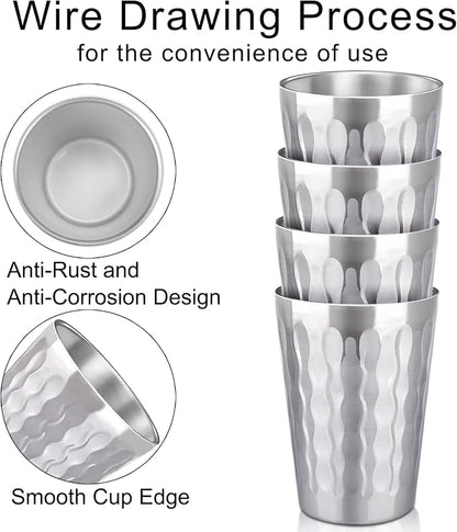 Beasea 15oz Stainless Steel Cups, 4 Pack Double Wall Metal Stackable Insulated - Image 3