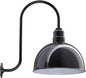 Steel Lighting Co. Hollywood Bowl Light | Outdoor Wall Mounted | 15 inch Bowl Dome | Upslope Gooseneck | Barn Light Made in America | Black Exterior/White Interior