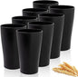 ejonirinjonir EI 15oz Black Wheat Straw Cups Set of 8, Drinking Glasses by Ejonirinjonir
