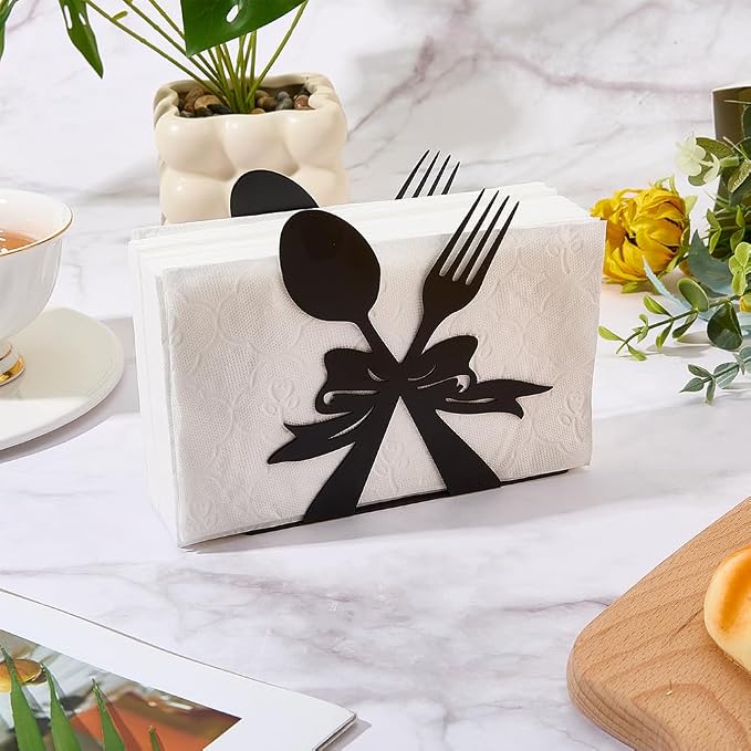 CRASPIRE Tableware Standing Napkin Holder Black Napkins Dispenser Metal Paper - Image 4