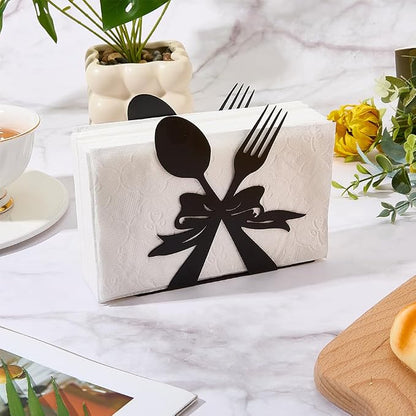 CRASPIRE Tableware Standing Napkin Holder Black Napkins Dispenser Metal Paper - Image 4