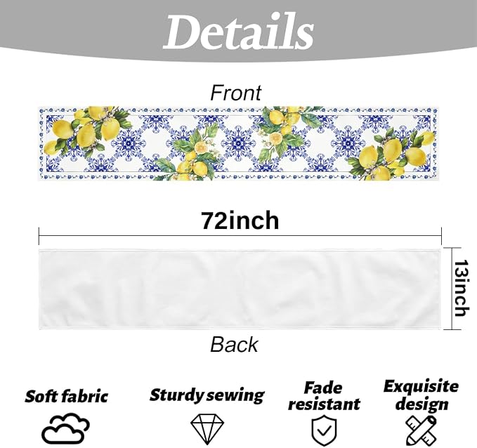 Italy Blue Tiles Runner Decorative, Housewarming Gifts - Image 6