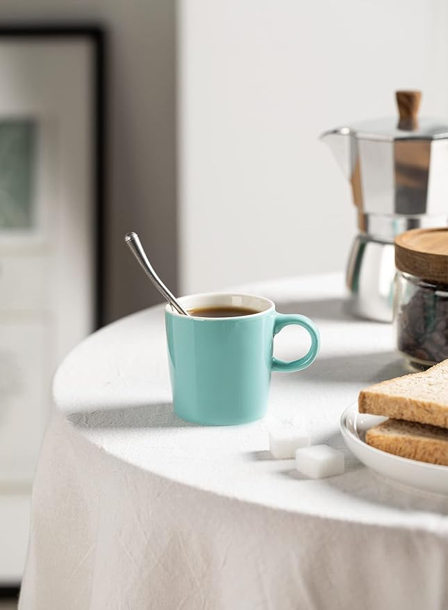 Sweese 3.5oz Porcelain Espresso Cups Set of 4, Mini Coffee Mugs Demitasse Cups - Image 8