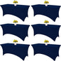 HAISIWLKJ 6 Pack Table Cloth 6ft Navy Blue Tablecloths for Rectangle Folding Table Spandex Fitted Stretch Cover Wrinkle Resistant Washable Protector for Party, Wedding, Banquet, Festival.
