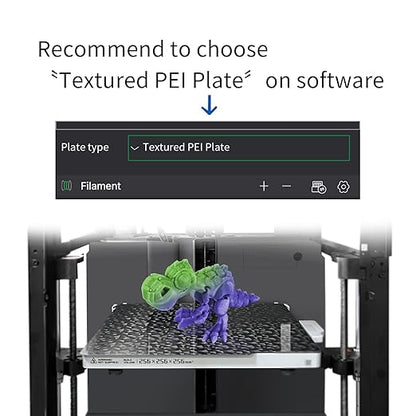 PEO+PEI Build Plate for Bambu Lab X1C/X1/P1P/P1S/P2S/A1, 257x257mm Double Sided PEO+PEI Spring Steel Bed Plate Flexible Textured Print Bed for Bambulab 3D Printers