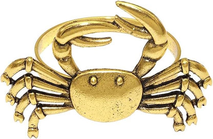 Crab Napkin Rings Set of 12 Vintage Gold Coastal Napkin Holder - Image 8