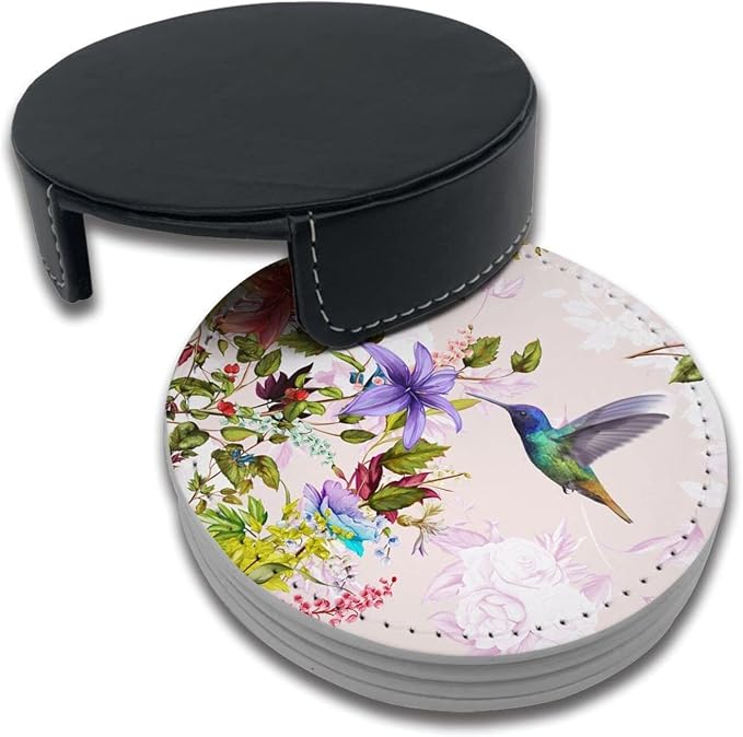 Hummingbirds Bird Flower Coasters - Image 8