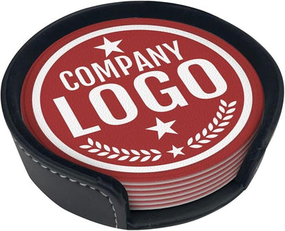 Custom Leather Coasters with Logo - Image 5