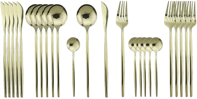 JASHII 24-Piece 304 Stainless Steel Flatware Cutlery Set by JASHII