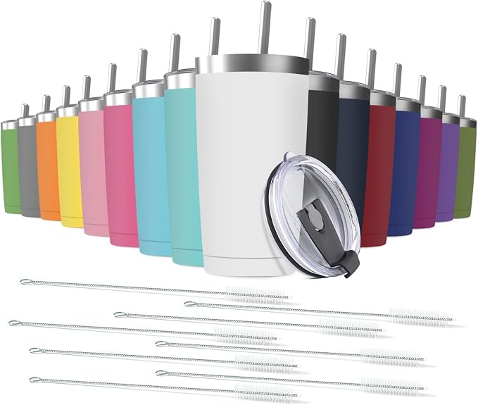 16 pack 20 oz Stainless Steel Insulated Tumbler by Deitybless