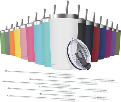 16 pack 20 oz Stainless Steel Insulated Tumbler by Deitybless