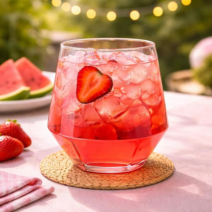 Oojami 40 Pack Diamond Disposable Plastic Wine Glasses 12oz - Image 4