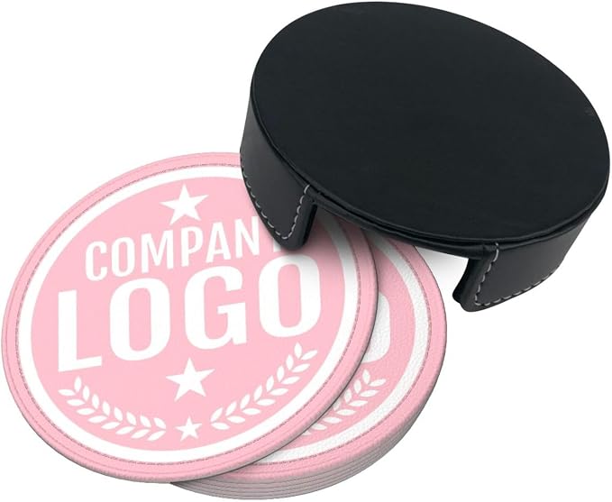 Custom Leather Coasters with Logo - Image 4