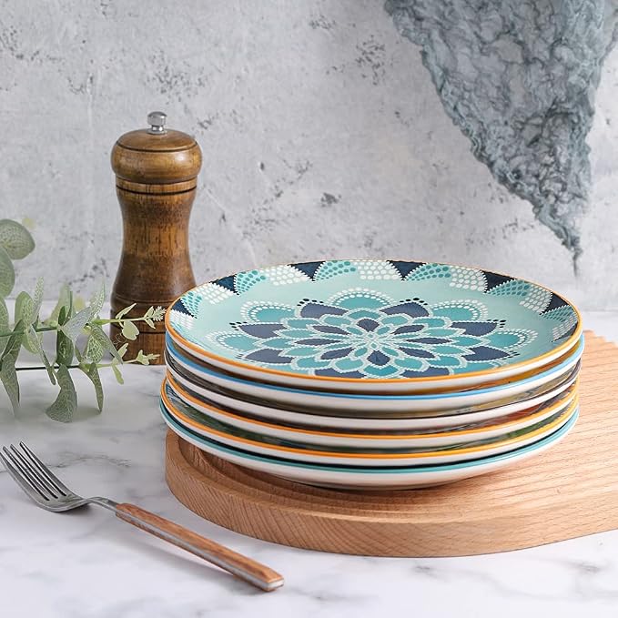 Dinner Plates Set of 6, 8 Inch Scratch Resistant Ceramic Plates, Dishwasher and - Image 5