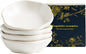 4.4Oz Kiln-Changed Dipping Bowls, 4.3 Inches Ceramic Flower-Shaped Soy Sauce Dishes, Small Appetizer/Side Plates Set of 4 (white)