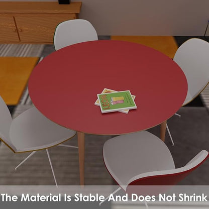 Round Table Cover Protector - Can Be Used On Both Sides Waterproof and Easy to Clean Good Flatness Used for Dining Table(Black+Wine Red Dia.41Inch)