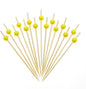 Minisland Yellow Pearl Cocktail Picks, 4.7 Inch Long Bamboo Fancy Toothpicks for Appetizers, Decorative Mardi Gras Carnival Party Food Drink Garnish Fruit Kabob Skewer Sticks 100 Counts - MSL451