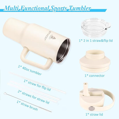 40 oz Tumbler with Handle and Straw or Convert to 40 oz Insulated Water Bottle - Image 7