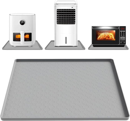 AKEfit Heat Resistant Silicone Mat, Non-Slip Waterproof Air Fryer Mat for Kitchen Countertops, Oven, AC,Stove Top & Dining Table Protection (Grey)