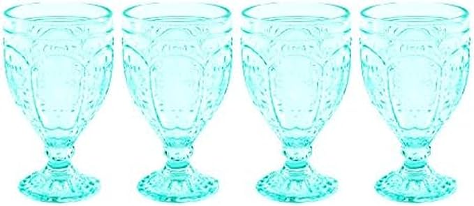 Fitz and Floyd Trestle Goblet Aqua Set of 4 by FitzandFloyd