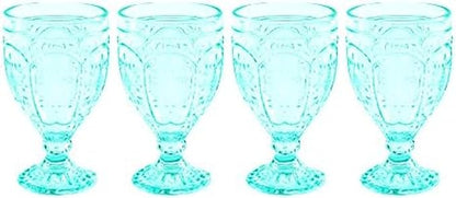 Fitz and Floyd Trestle Goblet Aqua Set of 4 by FitzandFloyd