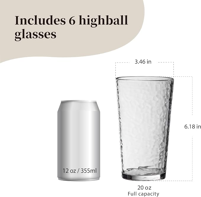 KLIFA- NICE- 20 ounce, Acrylic Highball Drinking Glasses, Stackable Plastic - Image 2