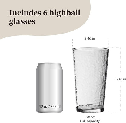 KLIFA- NICE- 20 ounce, Acrylic Highball Drinking Glasses, Stackable Plastic - Image 2