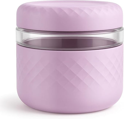 24 oz Glass Lunch Bowl Container with Lid | Leak & Spill Proof, BPA-Free, Microwave & Dishwasher Safe, Airtight Meal Prep & Food Storage Jar for Lunch, Salad, Soup, Overnight Oats, Stew, Yogurt