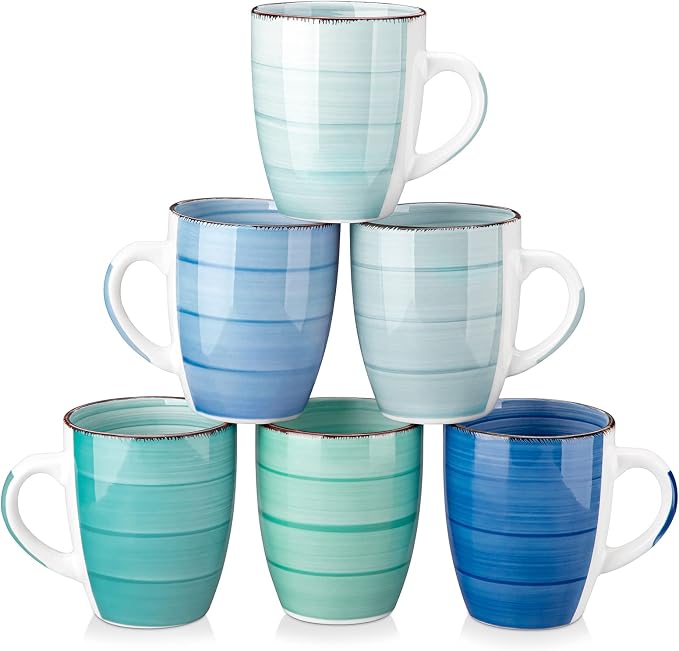 vancasso Bonita 12 Oz Coffee Mugs Set of 6, Ceramic Coffee Cups by vancasso
