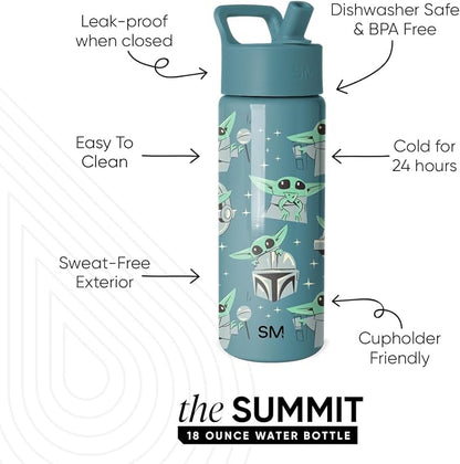 Simple Modern Mandalorian Kids Water Bottle & Toddler Cup | 18oz | Insulated - Image 2
