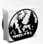 Deer Forests Decorative Black Metal Napkin Holder for Table, 5.3" x 4.8" x 2" Forest Animal Tree Standing Napkin Holder for Home Kitchen Restaurant Picnic Party Coffee Bar Dining Room