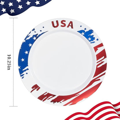 BESTVIP 50Pcs 4th of July Plastic Plates, Memorial Day & Special Events - Image 2