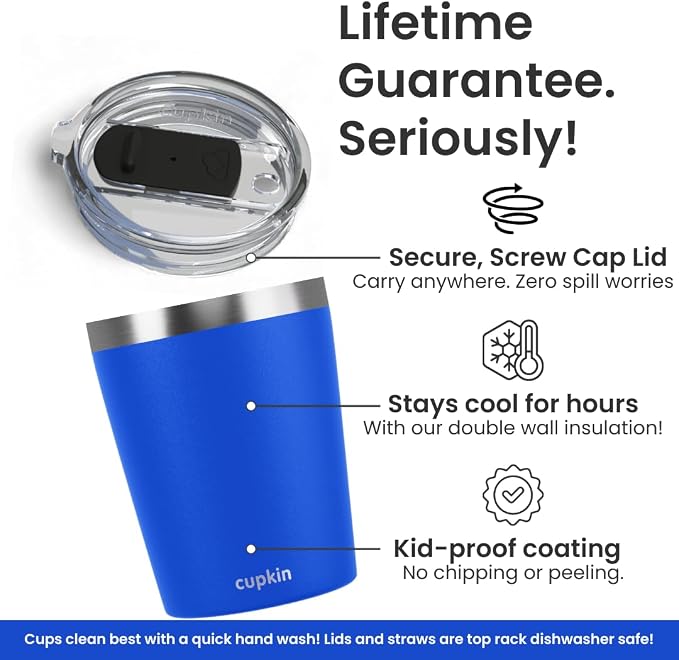 CUPKIN Sippy Cup for 1 Year Old, The Original Stackable 8 oz Stainless Steel - Image 3