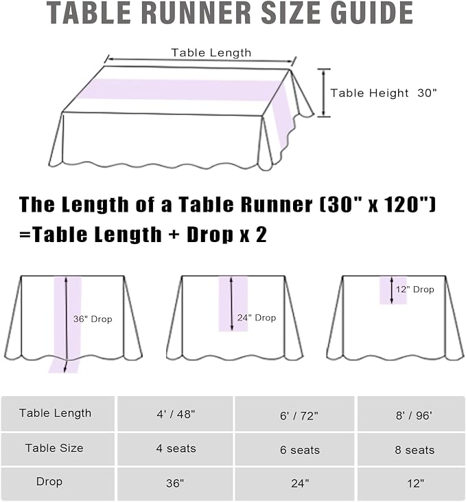 10FT Lavender Chiffon Table Runners 30x120 Inches Boho Fabric Sheer Table Runner - Image 5