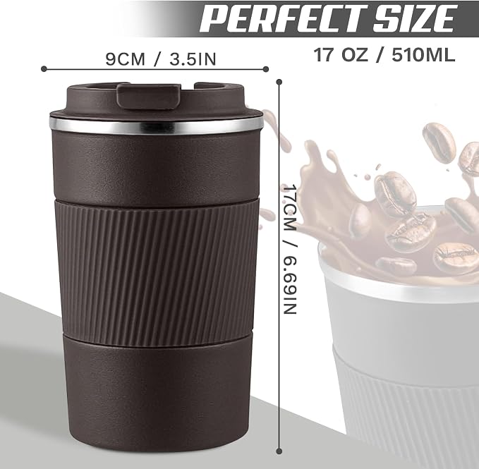 Vacuum Insulated Stainless Steel Travel Coffee Mug, Leak Proof Cup - Image 4