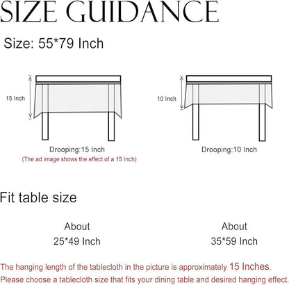ISAENNE Designer Linen Floral Rectangular Table Cloth,Pale Yellow Farmhouse Indoor Tablecloth,Durable Decor Tablecloths for Dining Kitchen Thanksgiving Christmas,55"*79"-Chamonix A