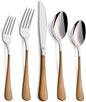 20-Piece Coffee Color Silverware Set 18/0 Stainless Steel Coffee Color Handle Flatware Set Service for 4 Modern Cutlery Set Includes Dinner Knives Forks Spoons, Mirror Polished Dishwasher Safe