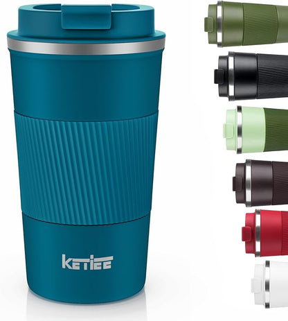 KETIEE Travel Coffee Mug 12oz: Insulated Coffee Cup by KETIEE