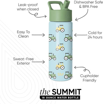 Simple Modern Kids Water Bottle & Toddler Cup | 18oz | Tractor | Insulated - Image 2