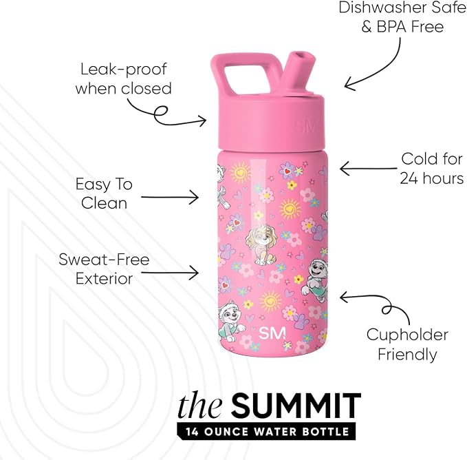 Simple Modern Paw Patrol Kids Water Bottle & Toddler Cup | 14oz | Insulated - Image 2