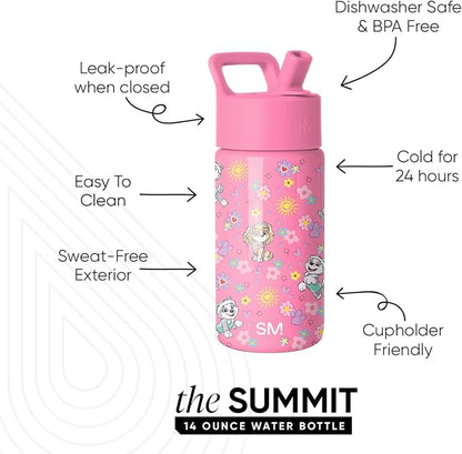 Simple Modern Paw Patrol Kids Water Bottle & Toddler Cup | 14oz | Insulated - Image 2