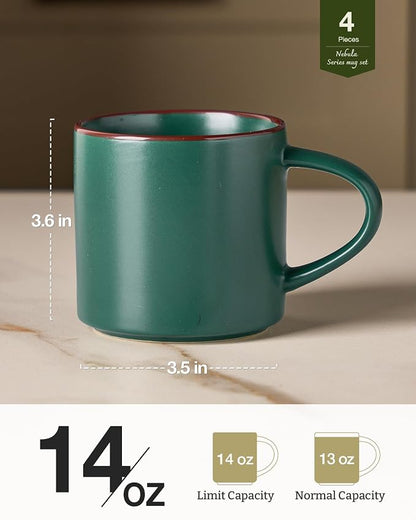 famiware Coffee Mugs Set of 4, Nebula 14oz Coffee Mugs Ceramic Cup Set | - Image 5