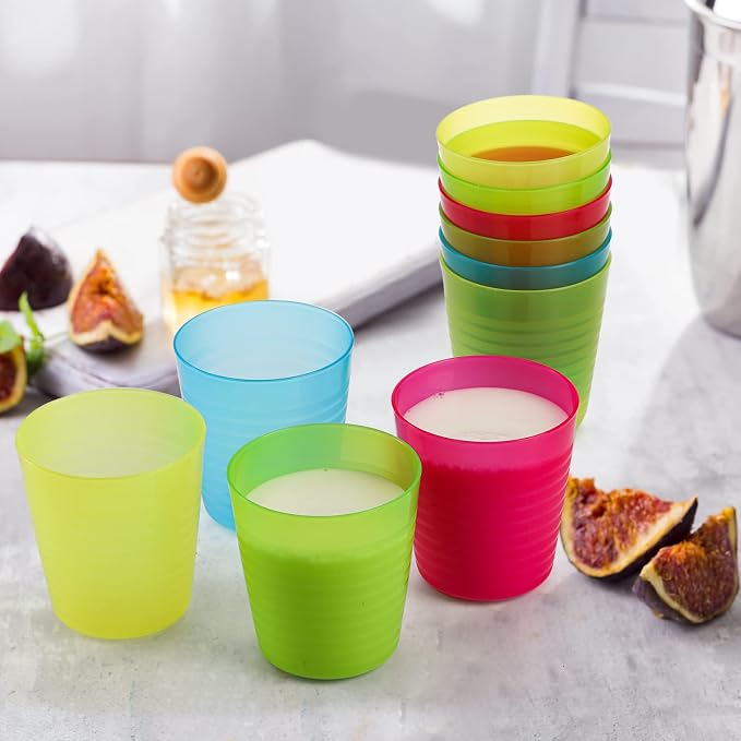 Dicunoy 32 Pack 8oz Reusable Plastic Cups, Small Drinking Tumbler, Unbreakable - Image 9