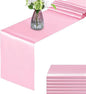 Pink Table Runners, 12x108 Inches, 6 Pack | Satin, Silk and Smooth Fabric by HMQIANG