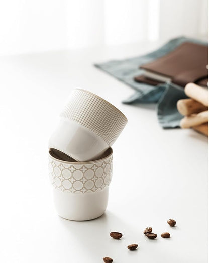 Espresso Cups Set of 2, 4oz Espresso Shot Cups, Mini Coffee Mugs Farmhouse Decor - Image 4