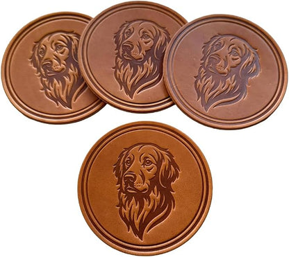 Dog Breed Leather Coasters – Premium Full Grain Table Protectors - Image 2